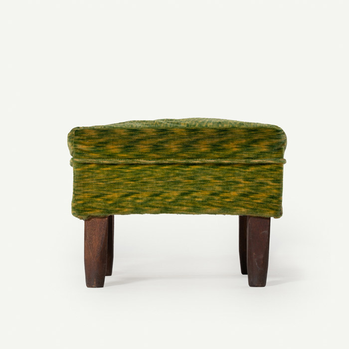 綠色絨布方形矮凳